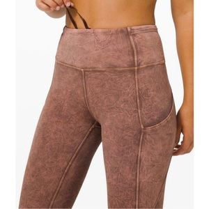 Lululemon Fast and Free Tight II 25" Ice Dye Non-Reflective Brown Earth